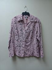 Dressbarn, Women 18/20W, Pink Embroidered Long Sleeve Thin Jacket/Blazer