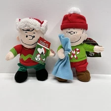 Peanuts 9” Christmas Plush Charlie Brown & Linus - No Sound