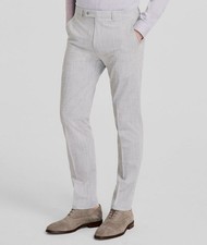 Calvin Klein Men's Gray Slim-Fit Flat-Front Dress Pants Size 36W 32L