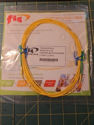 FIBER OPTIC SM PATCHCORD, LC/APC TO LC/APC, 3 METER