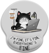 Cat Ergonomic Mouse Pad with Wrist Rest, Gaming Mouse Pad with Wrist Support, Fu