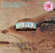ETHIOPIAN OPAL NATURAL GEMSTONE 925 SOLID STERLING SILVER HANDMADE JEWELRY RING