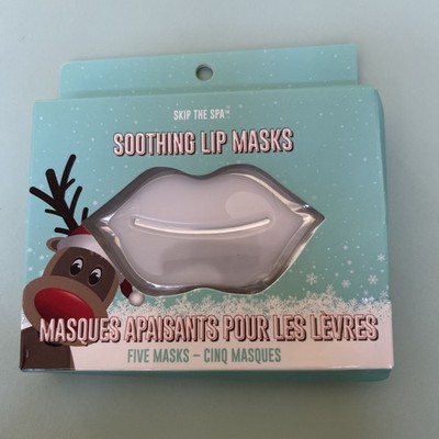 Skip The Spa Soothing Lip Masks Box of 5 New In Box Collagen Cucumber Aloe Vera