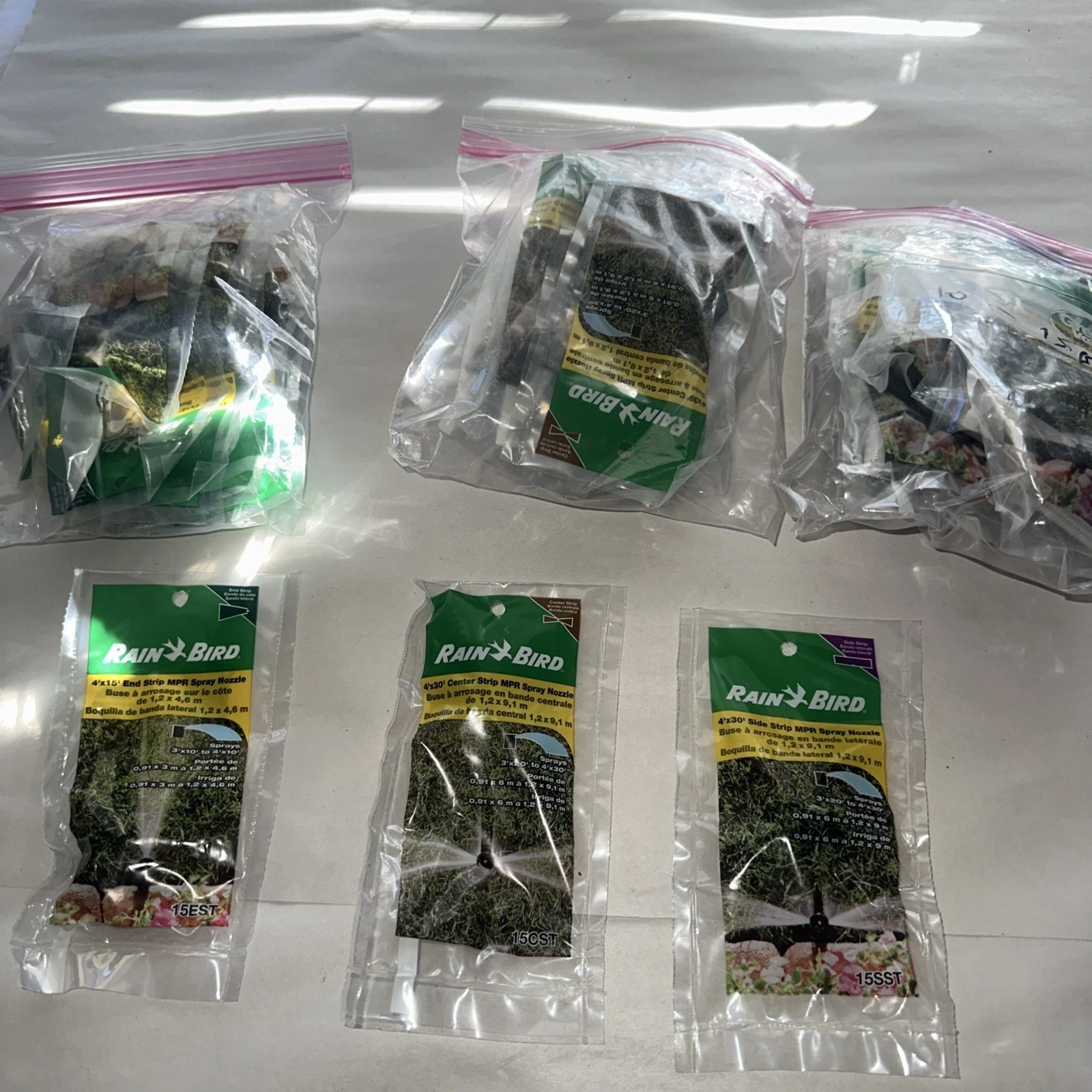Lot of 30 Rain Bird 15 Series MPR Strip Spray Nozzles – 15SST, 15CST, 15EST
