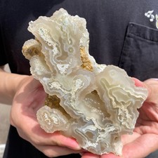 1.1lb Natural Unique Agate Quartz Crystal Rough Mineral Specimen