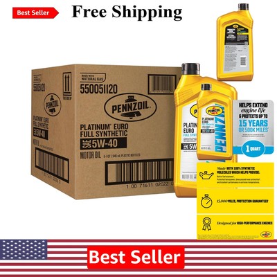 6 Pack Full Synthetic 5W-40 Motor Oil for High-Performance European Engines