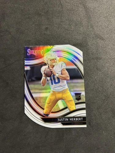 2020 Select Justin Herbert Field Level White Die-Cut Prizm Rookie RC #344