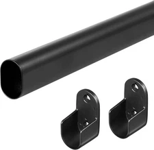 Oval Closet Rod for Hanging Clothes Adjustable Closet Rods 18 to 40 Inch Heavy