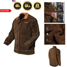 Leather Welding Jacket for Men Women, Heavy Duty welder jacket, Heat Flame Re...