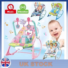 Electric Baby Bouncer Rocker Swing Chair Infant Vibration Music Cradle Seat UK