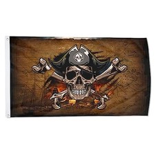 Pirate Flag Jolly Roger Skull With Crossbones Flag Banner Outdoor Indoor Deco...