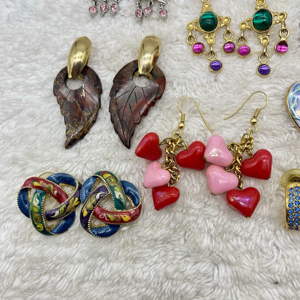 Lote de 10 pares de pendientes perforados coloridos estilos mixtos Foto 2 de 4