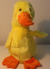 1998 retired Ty Beanie Buddy "Quackers" the Duck - Yellow Plush Stuffed Animal