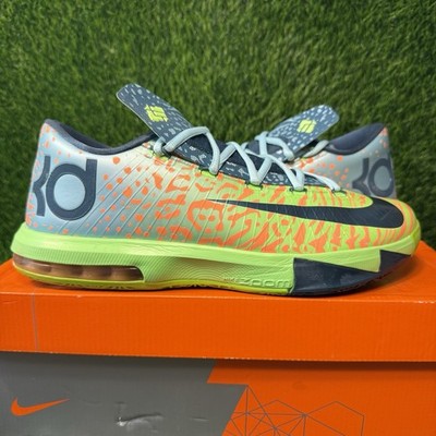 Nike KD 6 VI Liger Green Blue Orange Men's Size 10 Sneakers w/ Box