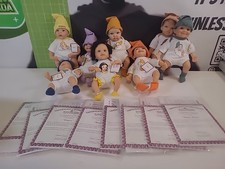 Ashton-Drake Snow White and The Seven Dwarfs 6" Doll Collection Complete W/COAs
