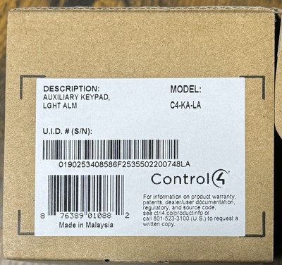 Control4 C4-KA-LA Auxiliary Keypad Light Almond With Decora Rocker