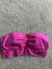 M&S lace pink strapless bikini top M