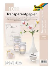 folia 87400 Transparent Paper DIN A4, 10 Sheets, White