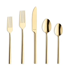 DALLAS 18/0 STAINLESS STEEL FLATWARE SET GOLD 20PIECE PLACE SETTING SERVICE FOR 
