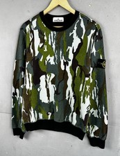Stone Island Garment Dyed Camo Green Sweatshirt Size L