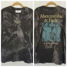 Abercrombie  Fitch T-Shirt Soft A F Tee Brown Custom Wash Men's Medium LS