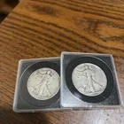 1946 -1947 walking liberty half dollar with cases silver