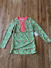 CabanaLife Ruched Rash guard Swim Cover Up Women s XL NWT