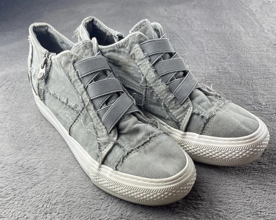 Blowfish Malibu Women’s Gray Zip Pull On Sneakers Zip Size Platform 