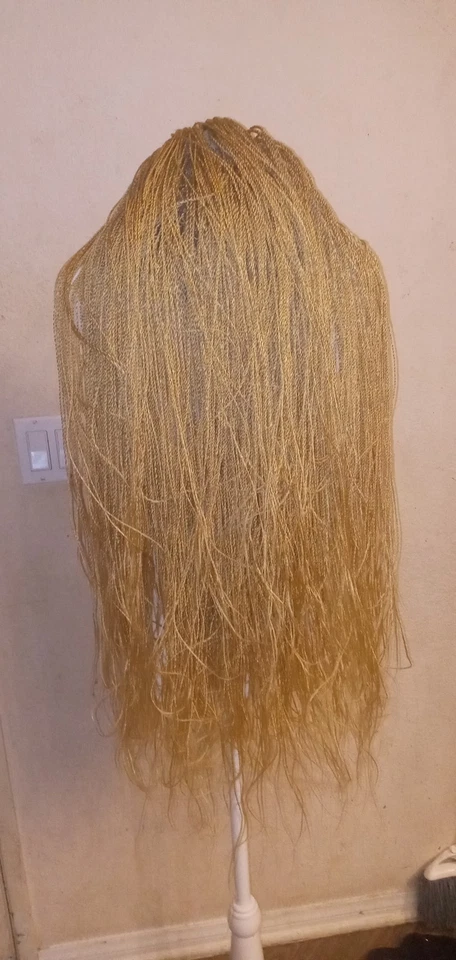 Daily WIG! 36” Long box BRAIDS, Blonde human hair blend FULL Lace 360 Free Part - Image 3 of 4