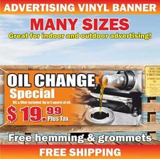 OIL CHANGE Advertising Banner Vinyl Mesh Sign service repair car auto diagnostic