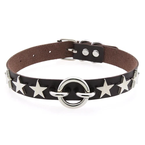 O-Ring Stern Goth Punk PU Leder Choker Halsband Halskette Neckchain Mädchen Party - Bild 19 von 37