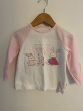 TU BABY BUNNY RABBIT LONG SLEEVED TOP 12-18 MONTHS COOL 100% cotton