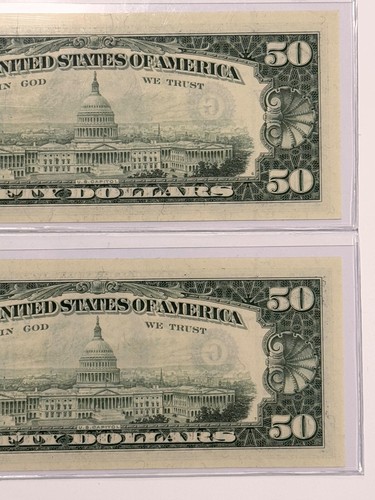 (4) UNCIRCULATED $50 - FIFTY DOLLAR BILLS 1993 CRISP SEQUENTIAL CHICAGO IL - Picture 21 of 23