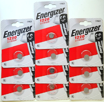 10 PK CR1220 ENERGIZER 3V LITHIUM (GREAT EX 12/35) ECR1220 DL1220 FREE SHIP&TRAK