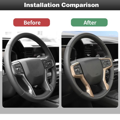 26x Wood Grain Center Console Dash Trim Kit For Chevy Silverado GMC Sierra 19-25 - Picture 2 of 16