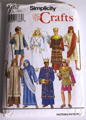 Simplicity 8152 Nativity Costumes 3 Kings Angels Shepherds Mary Joseph XS - XL