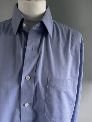 M & S Mens XL Blue Button-Down Shirt - Picture 2 of 5