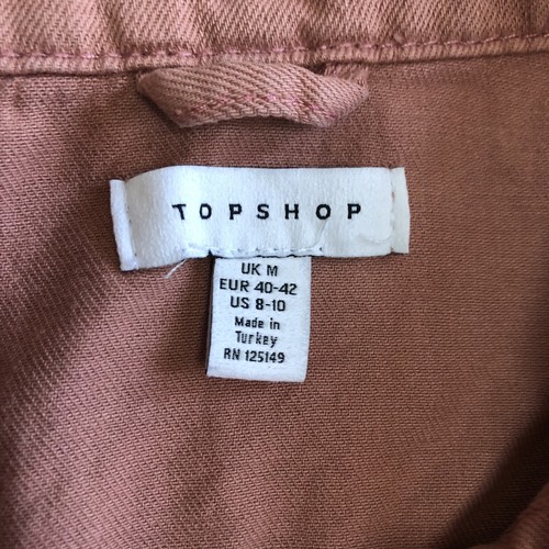 Top Shop Women's Dusty Pink Button Up Chore Denim Jacket Size 8-10 Cotton - Picture 8 of 11