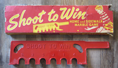 #ad Vintage Marble Game Shoot to Win Home sidwalk Marble Game in box Hecker amp; Smart $32.95