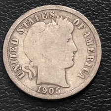 1905 S Barber Dime 10c Better Grade #37127