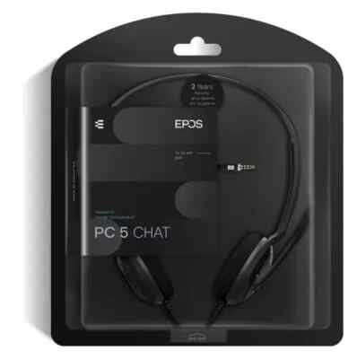 EPOS PC 5 Chat On-Ear 3.5mm Stereo Gaming Headset w/Boom Mic E-Learning, NEW