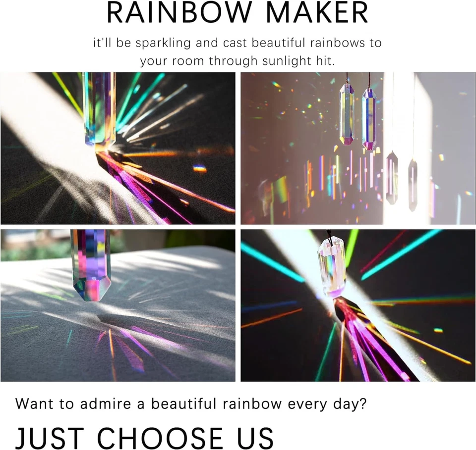 Упаковка из 3 5-дюймовых хрустальных призм ловец солнца устройство для изготовления радуги подвесной домашний декор - Изображение 3 из 4
