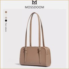 MOSSDOOM Bag PU leather Square Shoulder For Women Simple Korean Fashion Brown