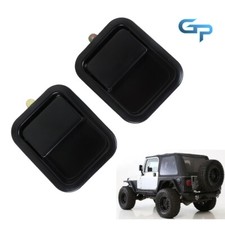 Door Handle Metal Pair Outside Full Black For 1991-2006 Jeep Wrangler Yj Tj