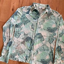 Vintage 1970s California Casualaire Dress Shirt Retro Disco Button Up Dagger