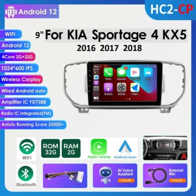 For KIA Sportage 4 KX5 2016-18 Android 12 Stereo Radio GPS Navi RDS Carplay 32GB