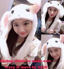 Cute Ears Wavy Hat Halloween Cosplay Costume Airbag inside to make Ears MOVE