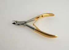Feet Care Tools ToeNail Cutter Cuticle Nipper Gold Handle Full Jaw Pedicure Tool