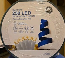 NEW GE StayBright LED MicroBright Lights Warm White 250-Count 51.8-ft On Reel