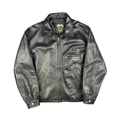 Vintage 1991 Stüssy x Burly Gear Leather Jacket XL